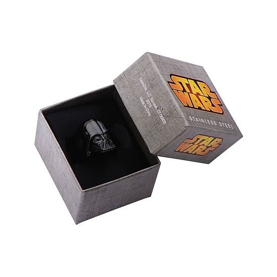 Star Wars® Darth Vader Mens Stainless Steel and Black IP 3D Ring
