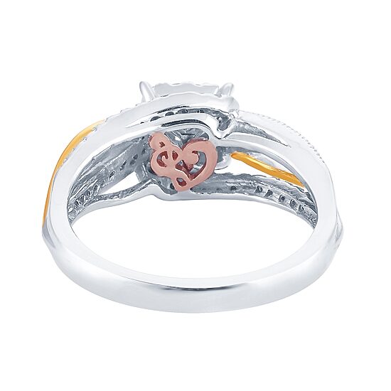 Womens 1/2 CT. T.W. Natural White Diamond 14K Gold Cushion Halo Engagement Ring