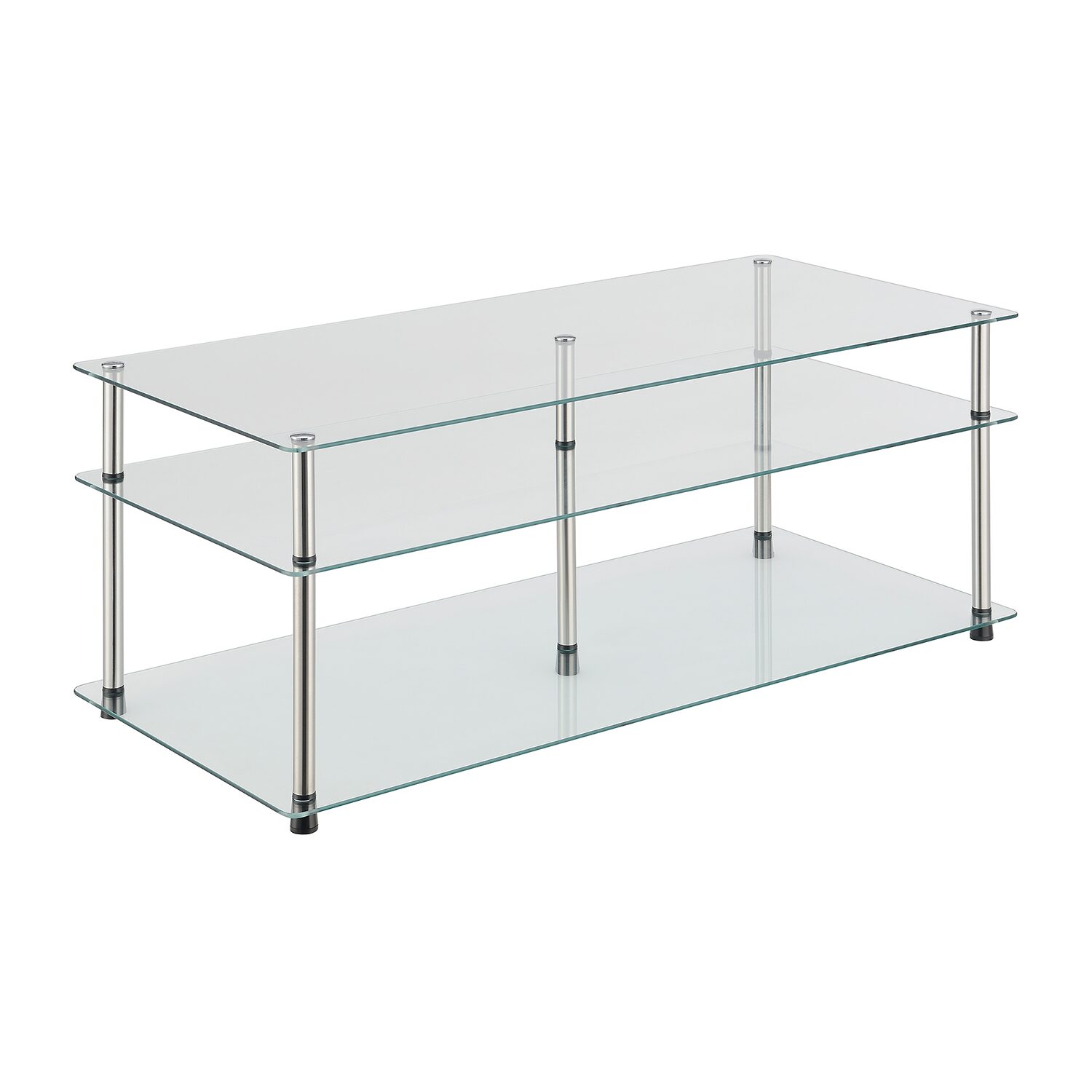 Convenience Concepts Designs2go Living Room Collection Glass Coffee Table