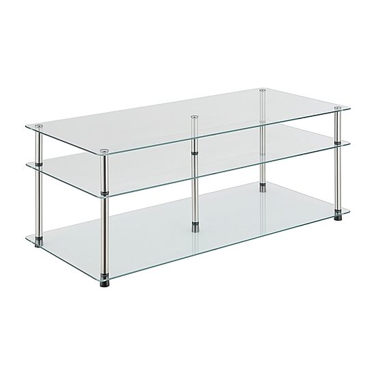 Convenience Concepts Designs2go Living Room Collection Glass Coffee Table