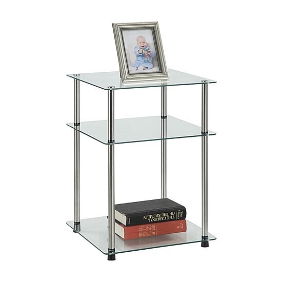 Convenience Concepts Designs2go 3 Tier Living Room Collection Glass Tower