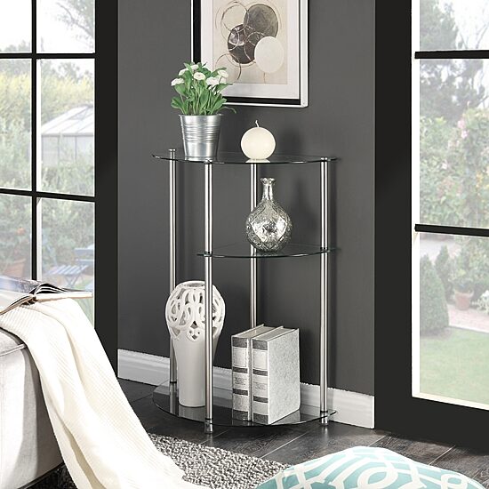 Convenience Concepts Designs2go Living Room Collection Glass Console Table