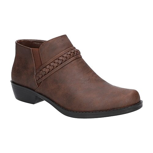 Easy Street Womens Jalia Block Heel Booties In Brown