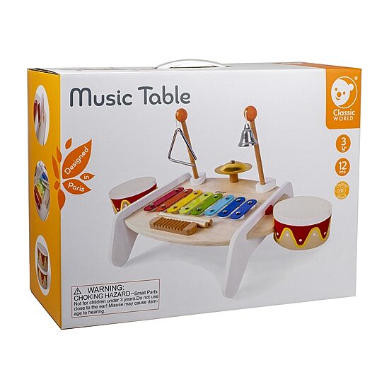 Classic Toys Wooden Music Table Interactive Toy