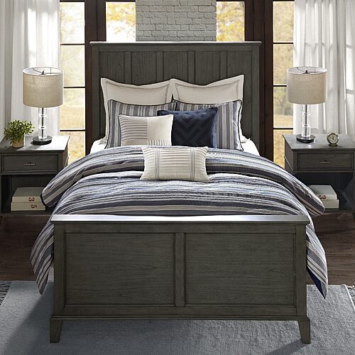 Madison Park Signature Farmhouse 8-Pc. Comforter Set, Queen - Blue