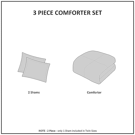 N Natori Cocoon 3 Piece Quilt Top Comforter Mini Set