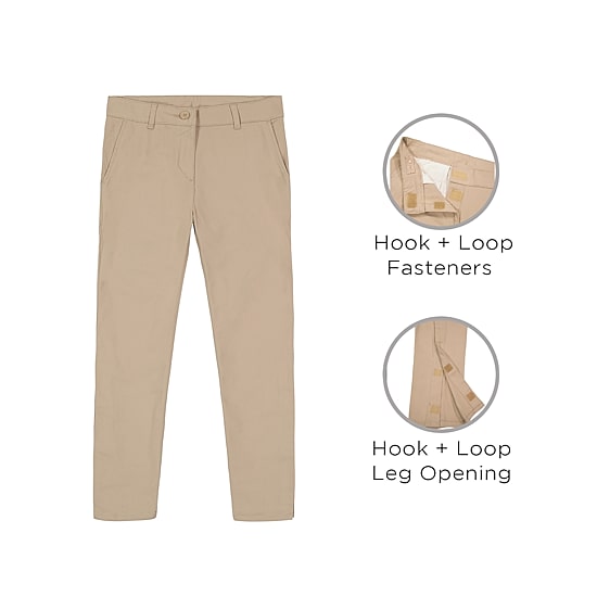 IZOD Little & Big Kid Girls Adaptive Adjustable Features Easy-on + Easy-off Skinny Regular Fit Flat Front Pant