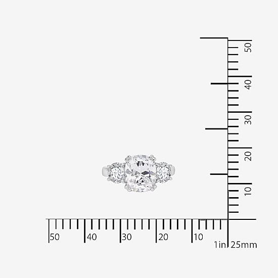 DiamonArt® Womens 5 3/4 CT. T.W. White Cubic Zirconia Sterling Silver 3-Stone Engagement Ring