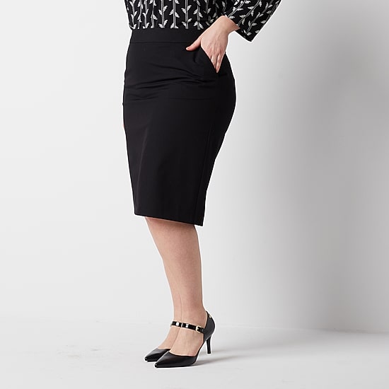 Liz Claiborne Womens Plus Mid Rise Pencil Skirt