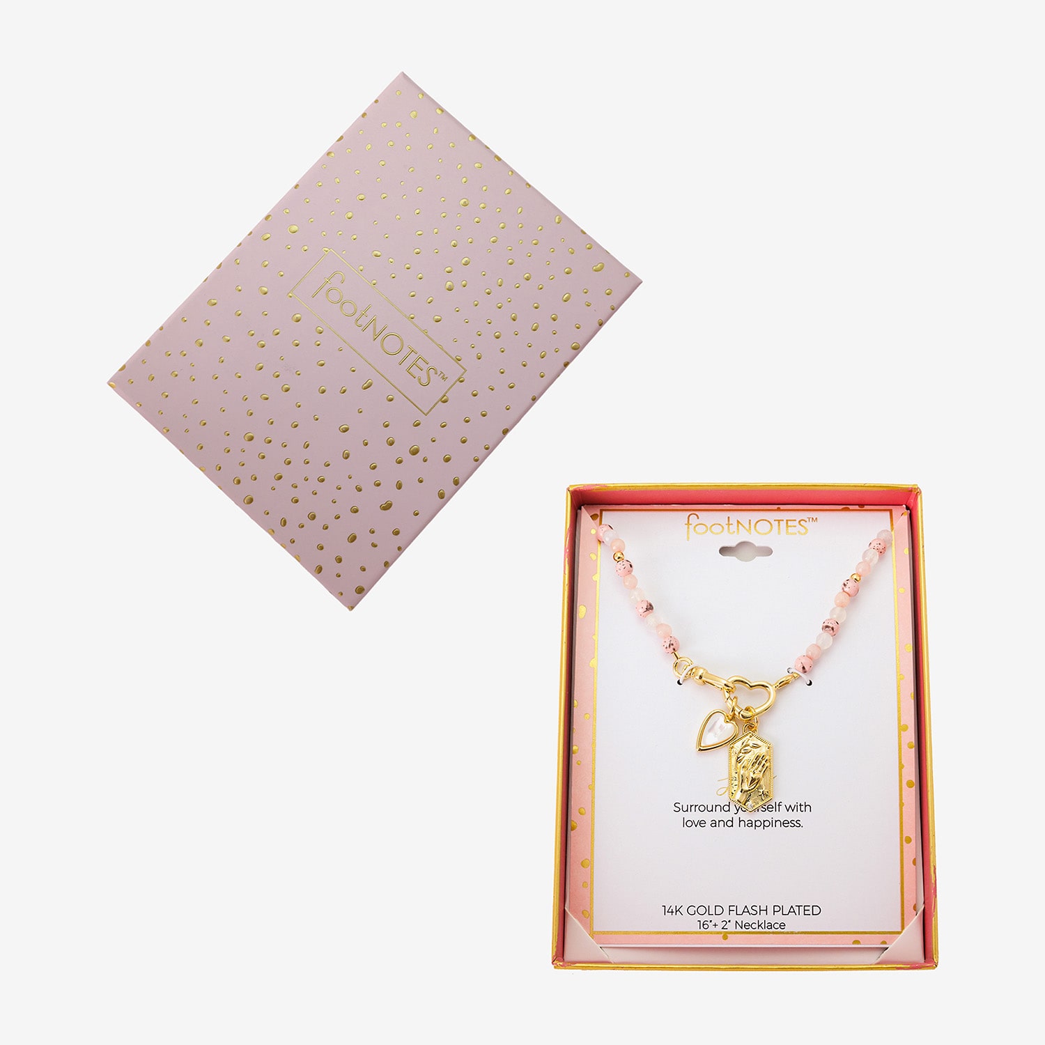 Footnotes Womens Pink Glass 10K Gold Over Brass 16 Inch Beaded Necklace