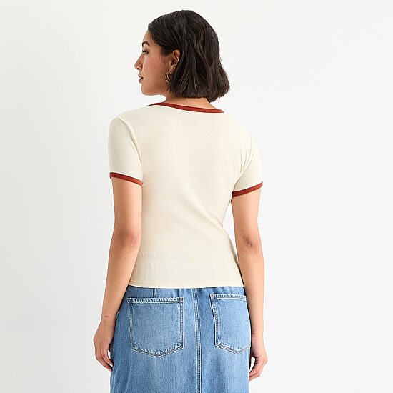 a.n.a Womens Crew Neck Short Sleeve T-Shirt