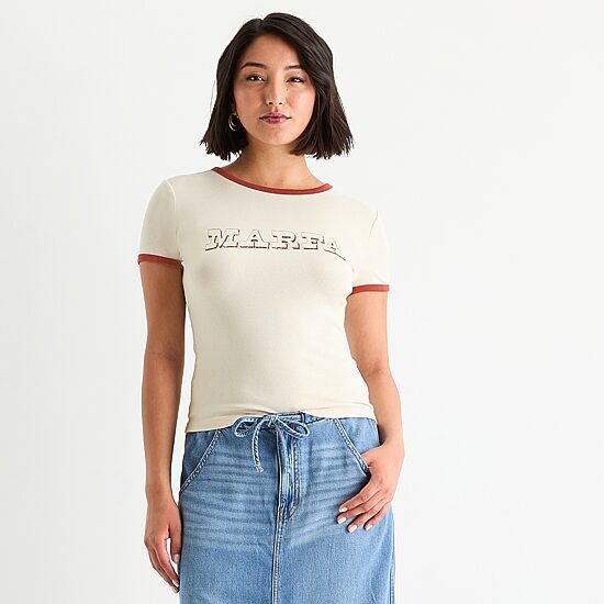 a.n.a Womens Crew Neck Short Sleeve T-Shirt