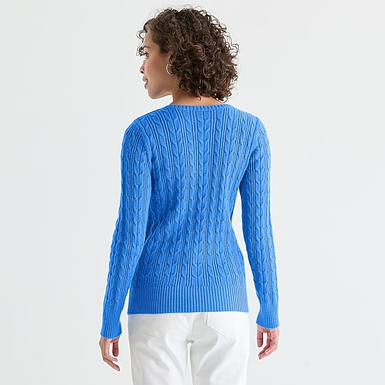 St. John's Bay Womens Crew Neck Adaptive Long Sleeve Easy-on + Easy-off Pullover Sweater
