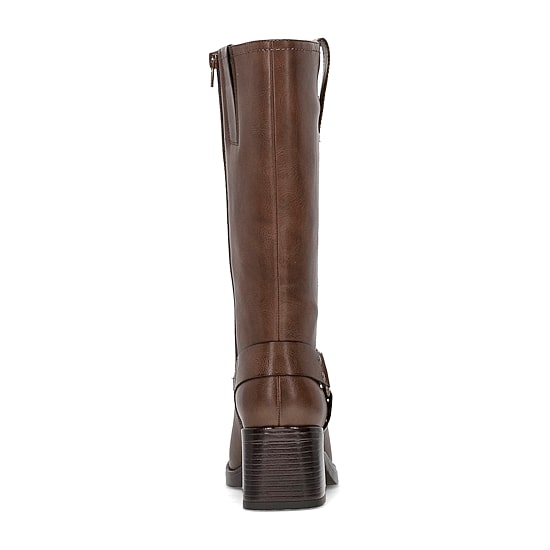 Frye and Co. Womens Nica Stacked Heel Motorcycle Boots
