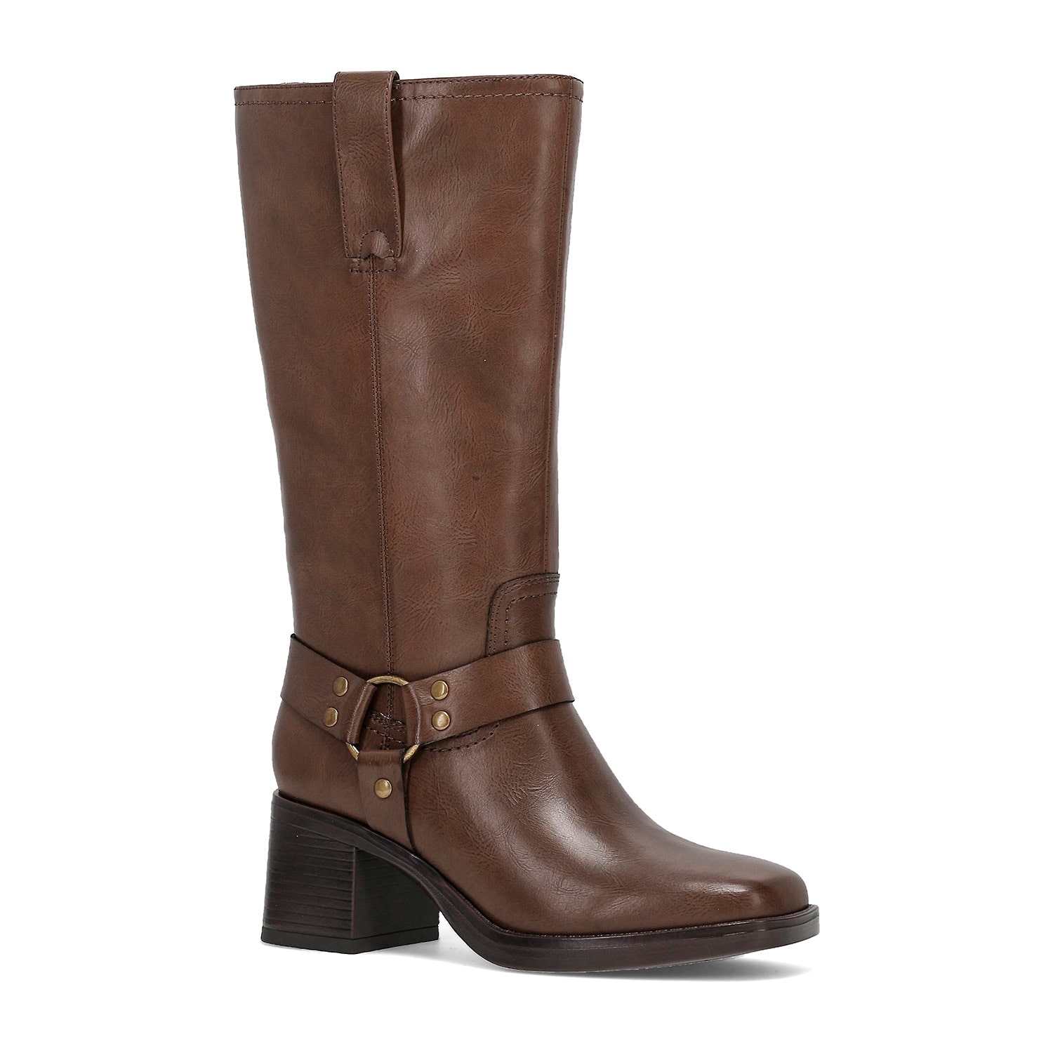 Frye and Co. Womens Nica Stacked Heel Motorcycle Boots