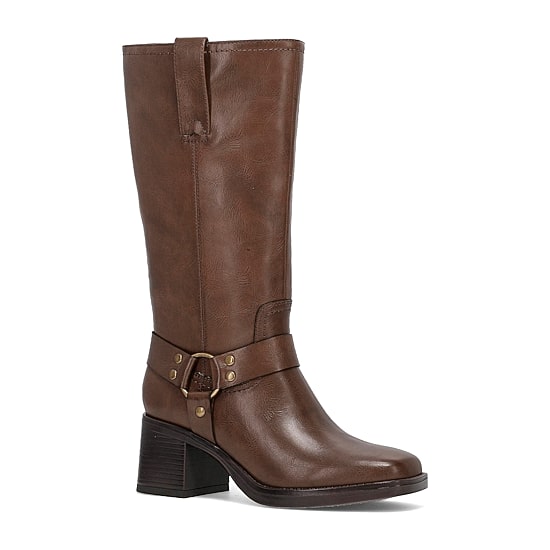 Frye and Co. Womens Nica Stacked Heel Motorcycle Boots