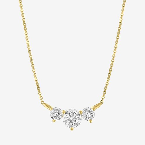 (Si2-I1/G-H) Womens 1 CT. T.W. Lab Grown White Diamond 10K Gold 18 Inch Pendant Necklace, One Size, Yellow