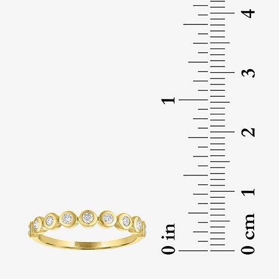 (G-H / Si2-I1)\T Womens 3MM 1/4 CT. T.W. Lab Grown White Diamond 10K Gold Anniversary Wedding Band