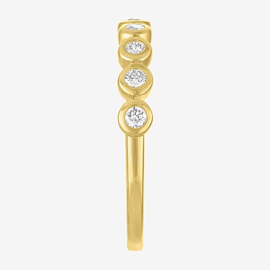 (G-H / Si2-I1)\T Womens 3MM 1/4 CT. T.W. Lab Grown White Diamond 10K Gold Anniversary Wedding Band