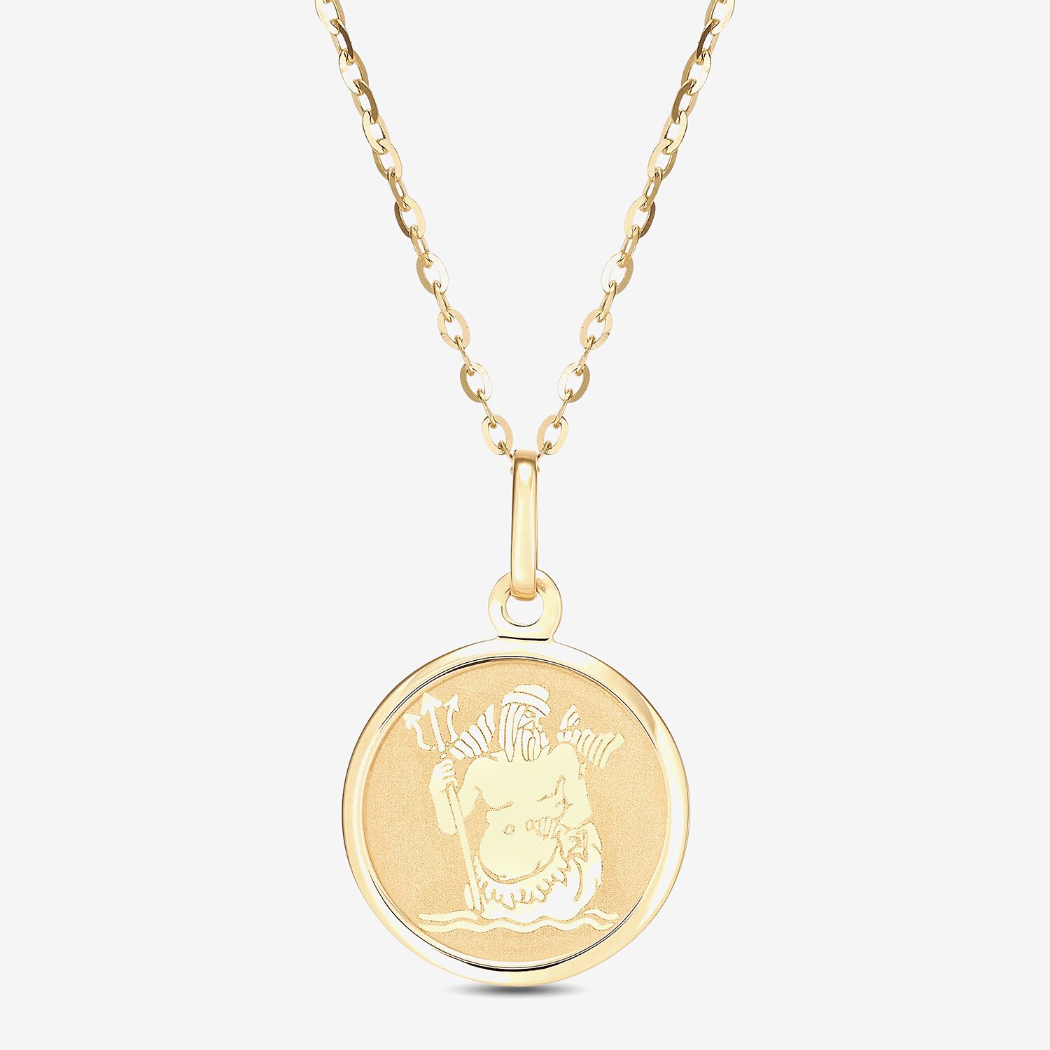 LIMITED QUANTITIES! Womens 14K Gold Round 18 Inch Zodiac Pendant Necklace