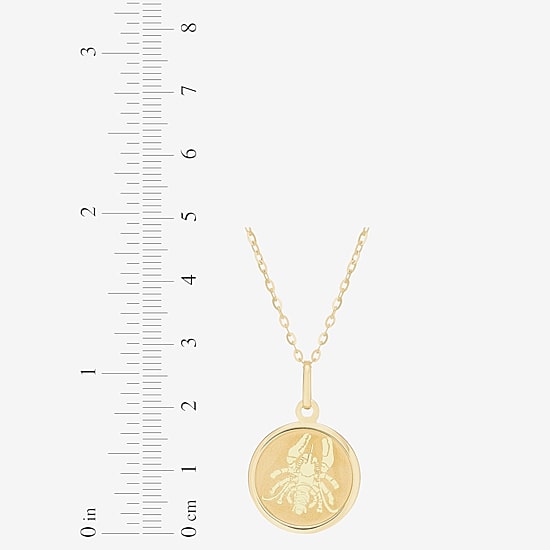 LIMITED QUANTITIES! Womens 14K Gold Round 18 Inch Zodiac Pendant Necklace