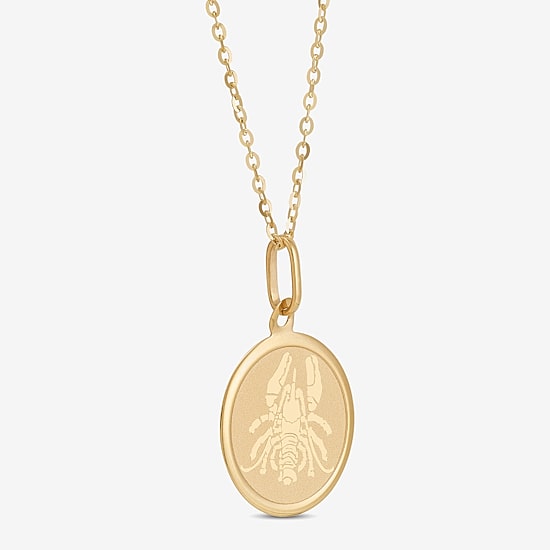 LIMITED QUANTITIES! Womens 14K Gold Round 18 Inch Zodiac Pendant Necklace