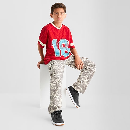 Thereabouts Little & Big Kid Boys V Neck Short Sleeve Regular Fit Graphic T-Shirt