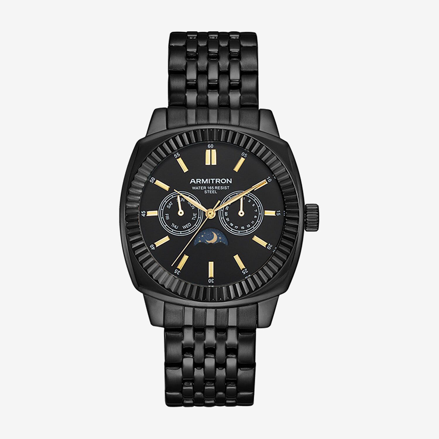 Armitron Mens Multi-Function Black Stainless Steel Bracelet Watch 20/5656bkbk
