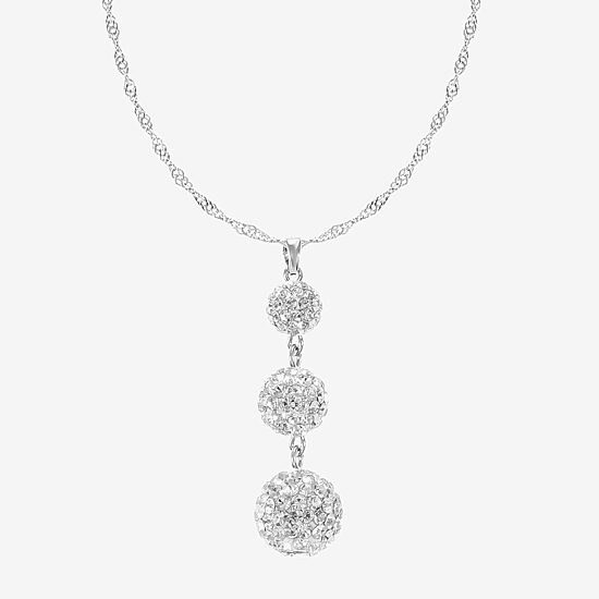 Monet Jewelry Womens Glass Round 17 Inch Pendant Necklace
