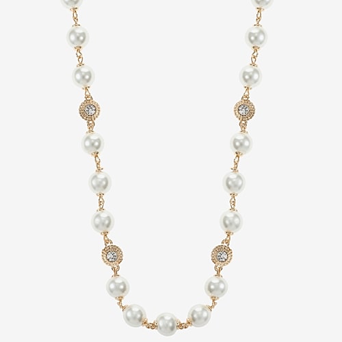 Monet Jewelry Womens 17 Inch Collar Necklace In White