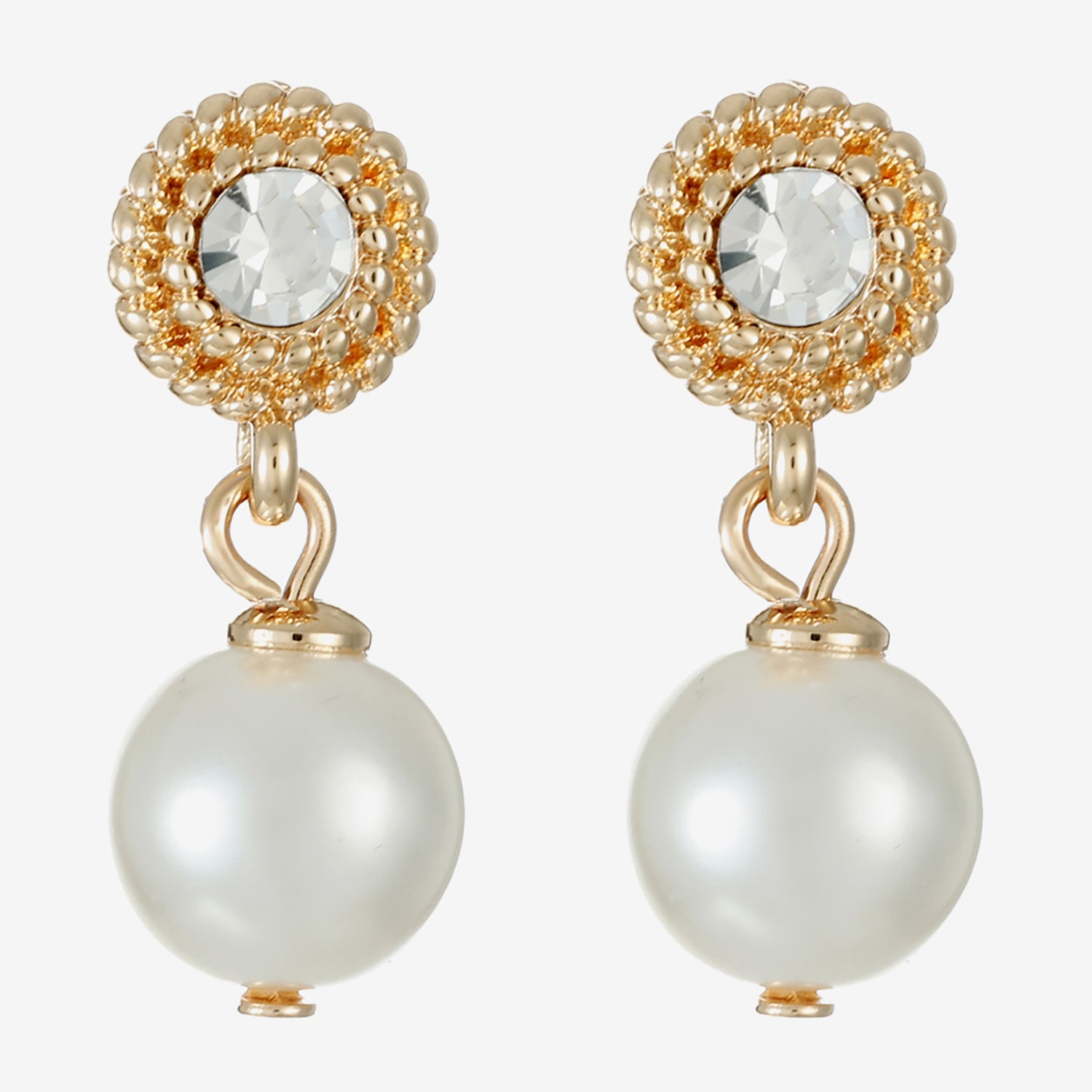 Monet Jewelry Womens Glass Simulated Pearl Round Hypoallergenic Drop Earrings
