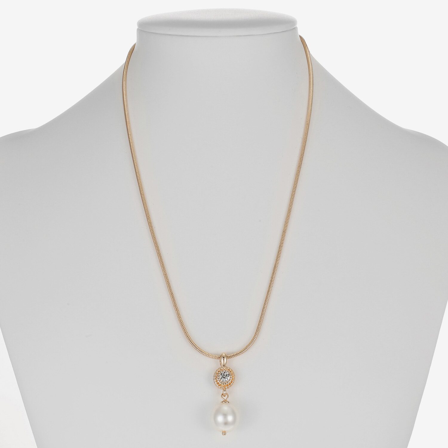 Monet Jewelry Womens Glass Simulated Pearl Round 17 Inch Pendant Necklace