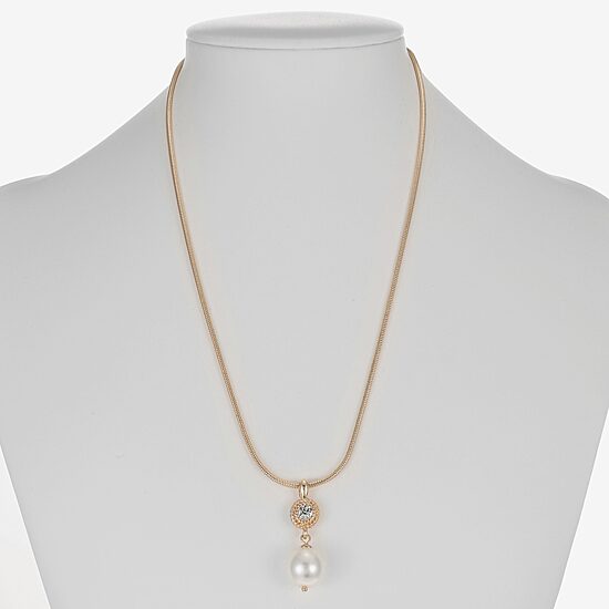 Monet Jewelry Womens Glass Simulated Pearl Round 17 Inch Pendant Necklace