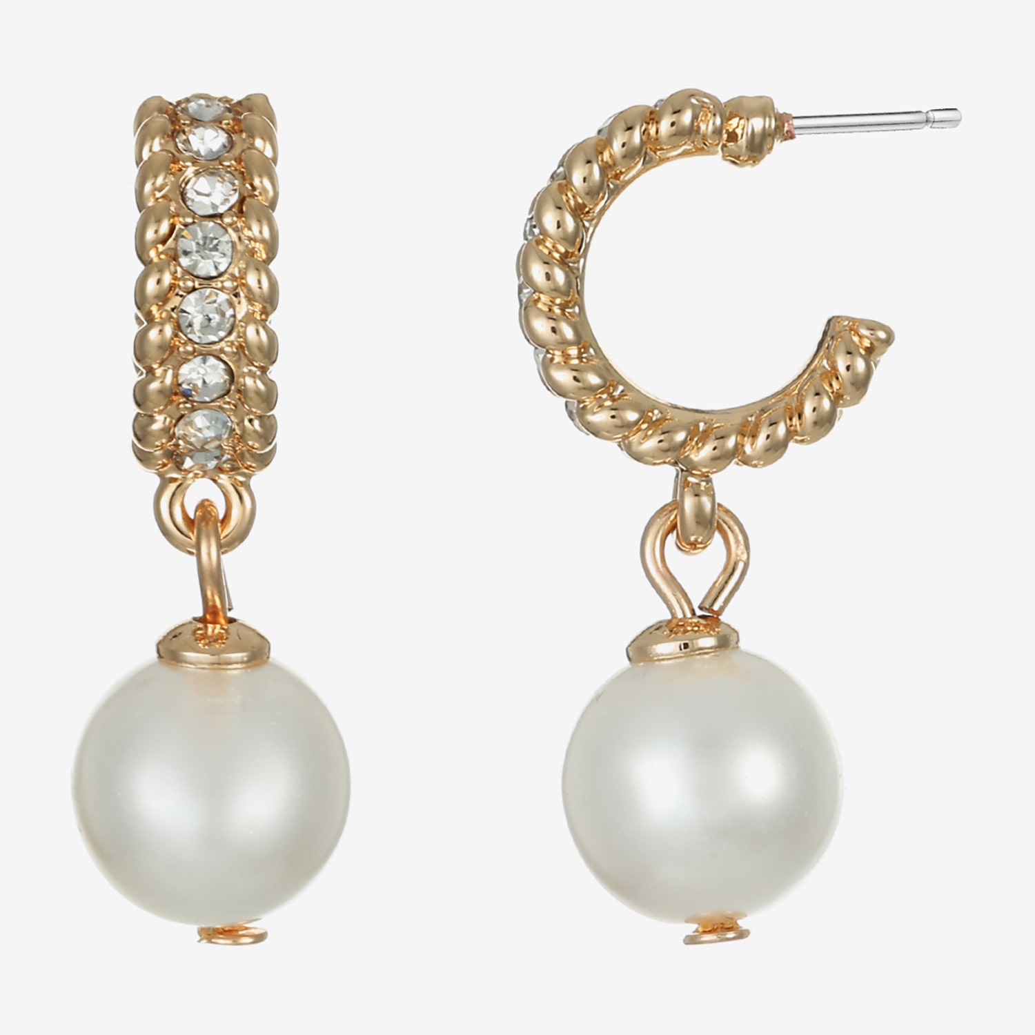 Monet Jewelry Womens Simulated Pearl Round Hypoallergenic Drop Earrings