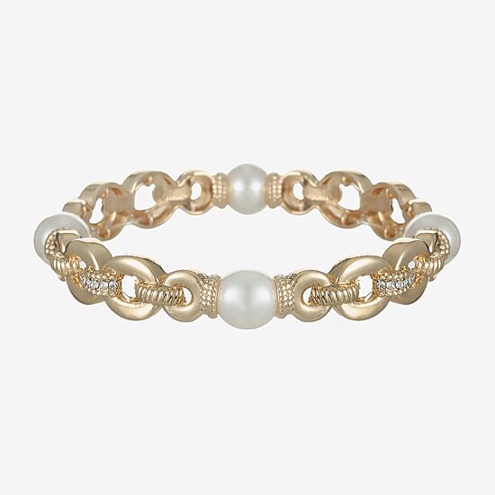 Monet Jewelry Womens Glass Round Stretch Bracelet