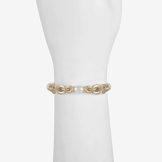 Monet Jewelry Womens Glass Round Stretch Bracelet