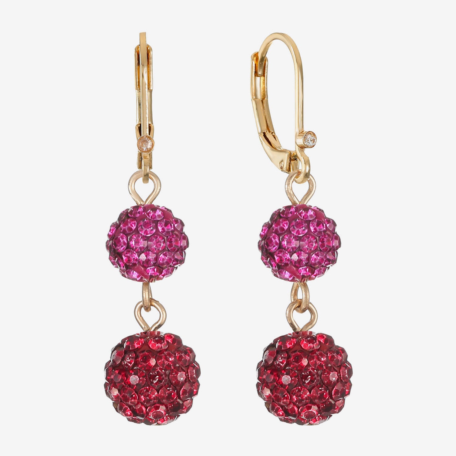 Monet Jewelry Womens Red Glass Drop Earrings