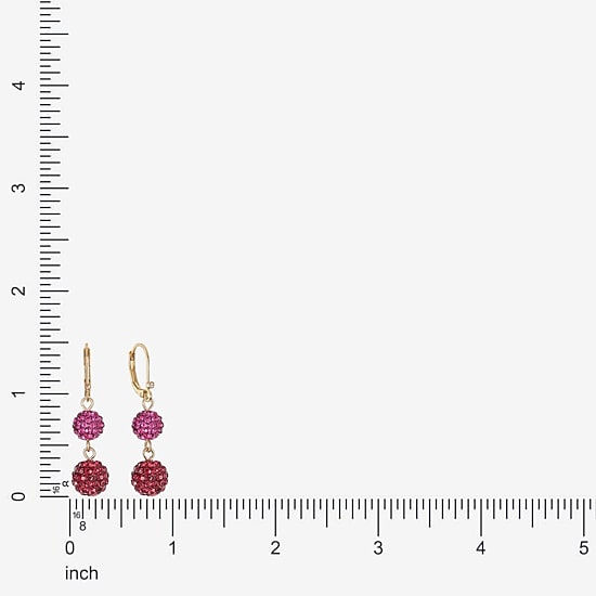 Monet Jewelry Womens Red Glass Drop Earrings