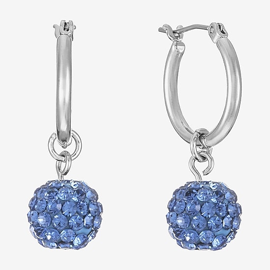 Monet Jewelry Womens Blue Glass Hypoallergenic Drop Earrings
