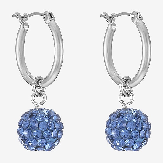 Monet Jewelry Womens Blue Glass Hypoallergenic Drop Earrings