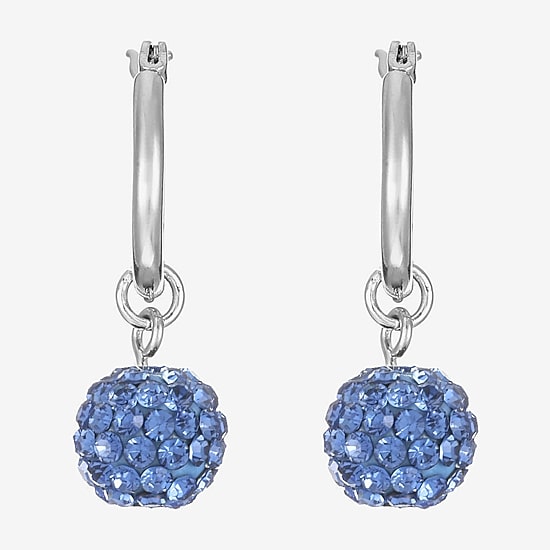 Monet Jewelry Womens Blue Glass Hypoallergenic Drop Earrings
