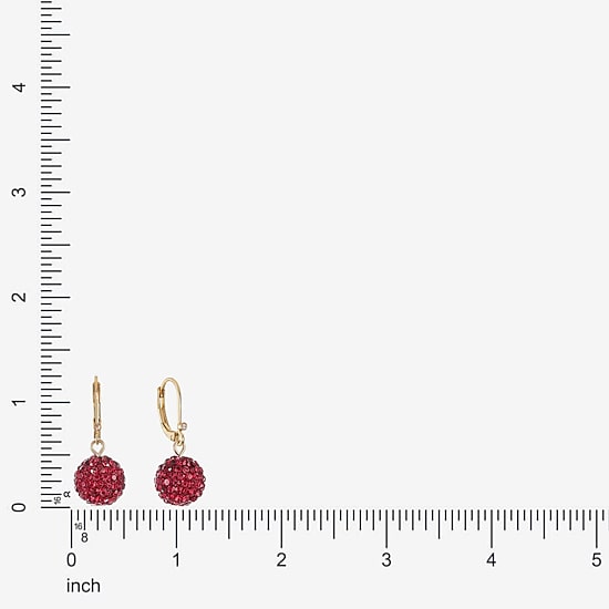 Monet Jewelry Womens Red Glass Drop Earrings