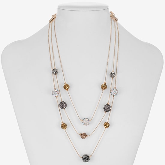Monet Jewelry Womens Red Glass 18 Inch Strand Necklace
