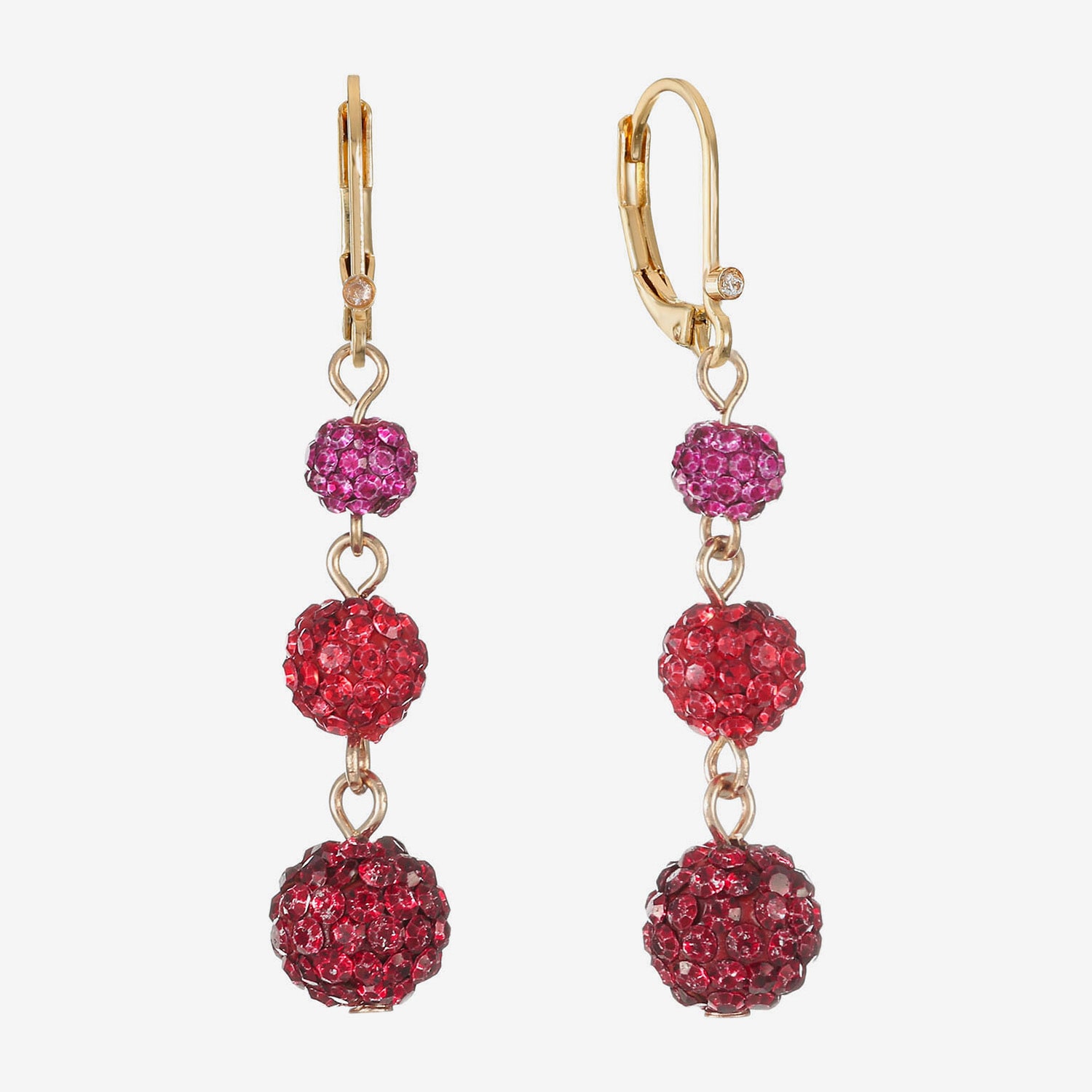 Monet Jewelry Womens Red Glass Drop Earrings