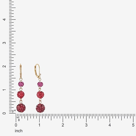 Monet Jewelry Womens Red Glass Drop Earrings
