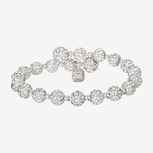 Monet Jewelry Womens Glass Stretch Bracelet In White