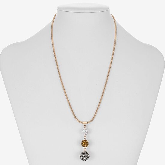 Monet Jewelry Womens Brown Glass 17 Inch Pendant Necklace