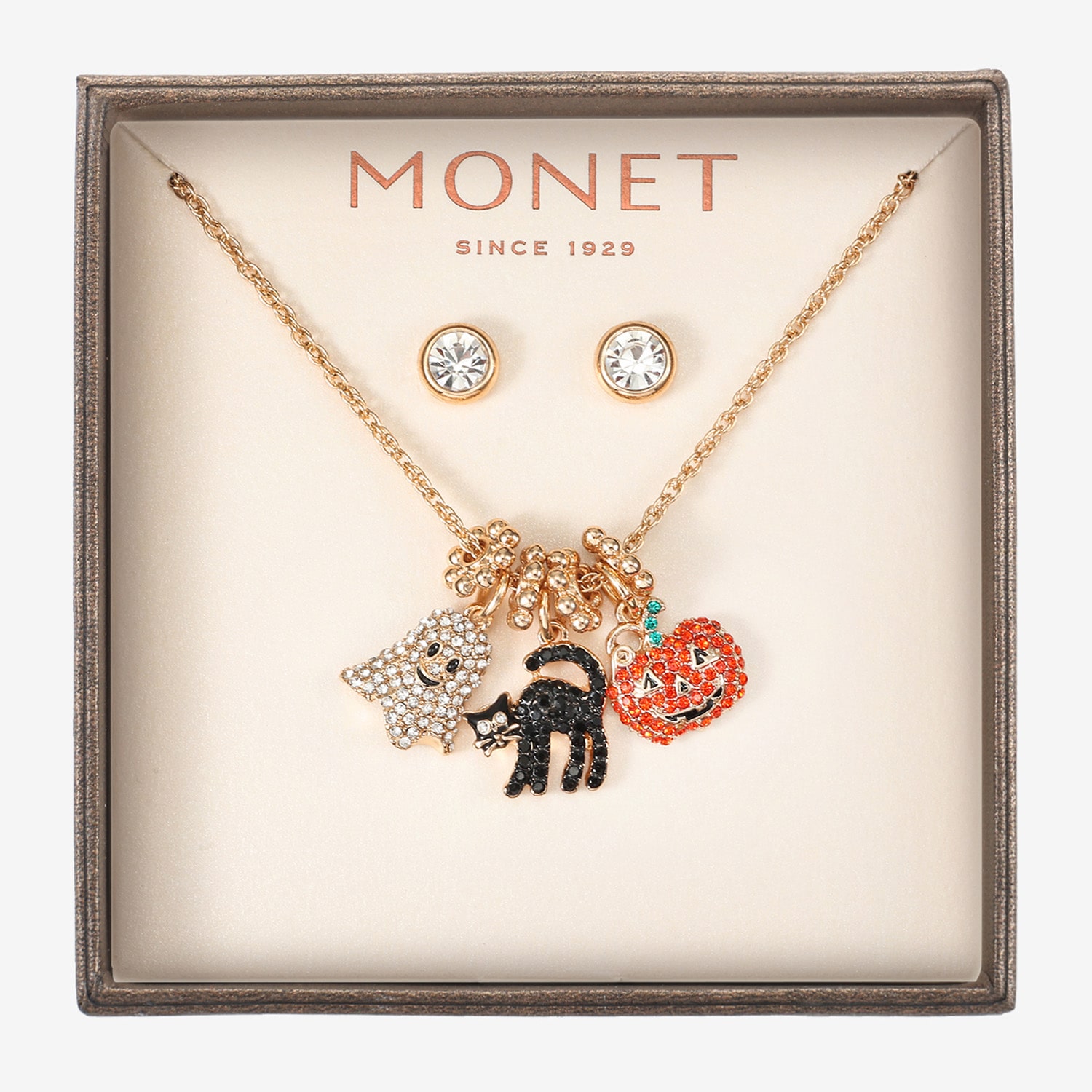 Monet Jewelry Womens Multi Color Glass 2-pc. Pendant Necklace Set