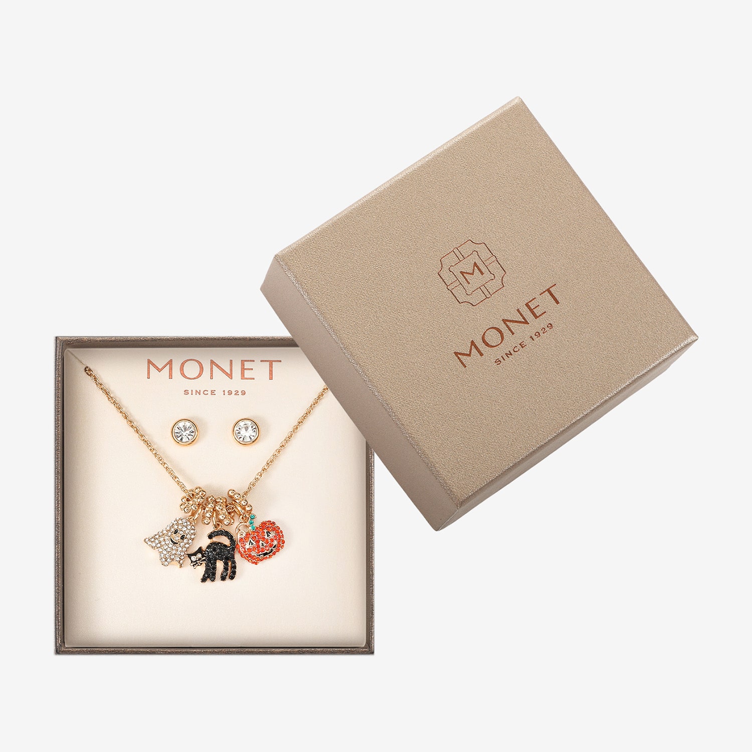 Monet Jewelry Womens Multi Color Glass 2-pc. Pendant Necklace Set