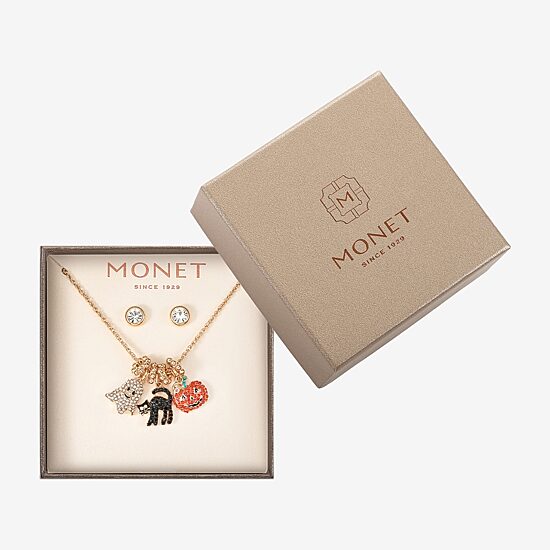 Monet Jewelry Womens Multi Color Glass 2-pc. Pendant Necklace Set